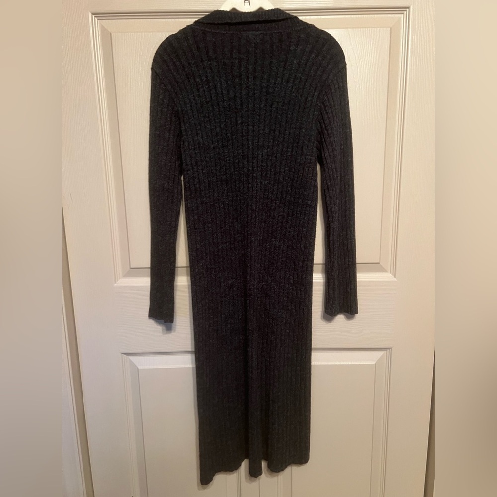 Dark Gray Ribbed Long Sweater by G.A.S. - Picture 2 of 8